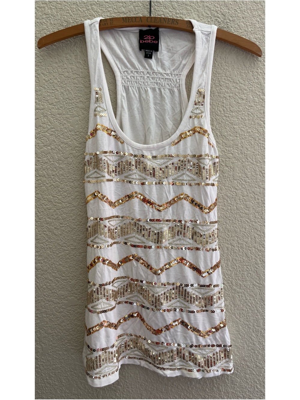 2b Bebe Sequined Tank Y2K Women’s Size Small
